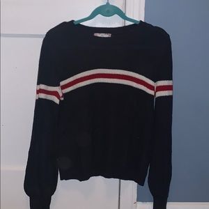 red white and blue striped sweater